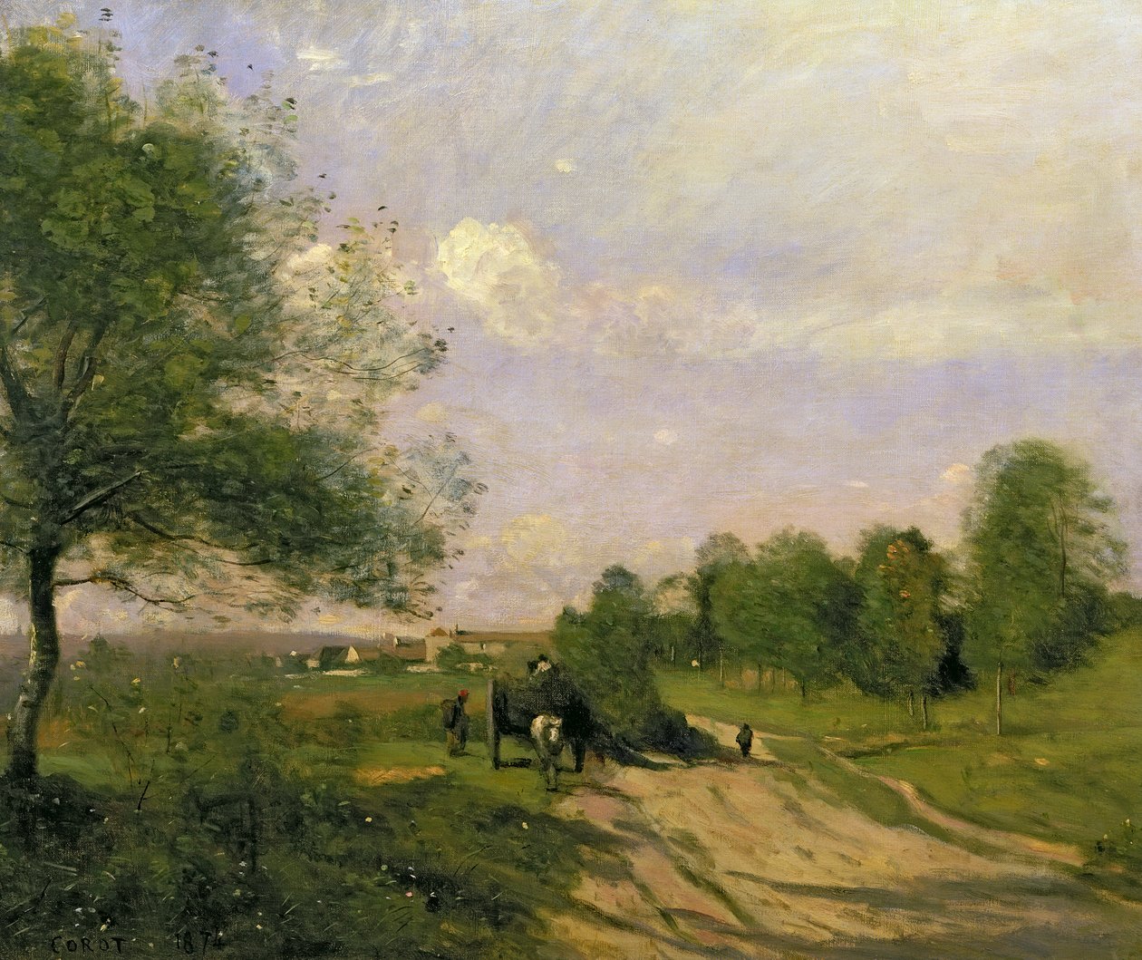 Vagn, Souvenir of Saintry, 1874 av Jean Baptiste Camille Corot