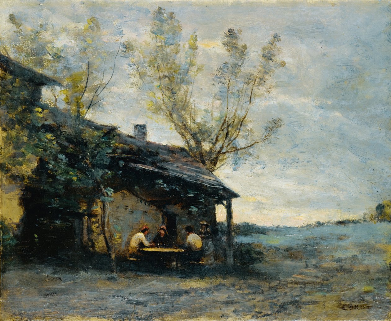 Un café à Vaugirard  av Jean Baptiste Camille Corot