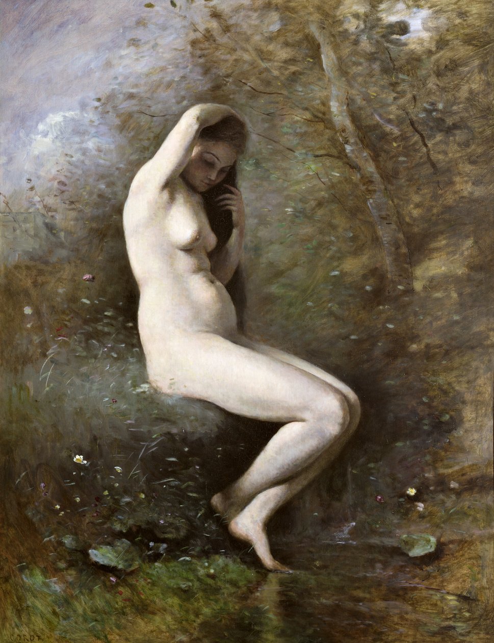 Venus i bad, ca 1873-74 av Jean Baptiste Camille Corot