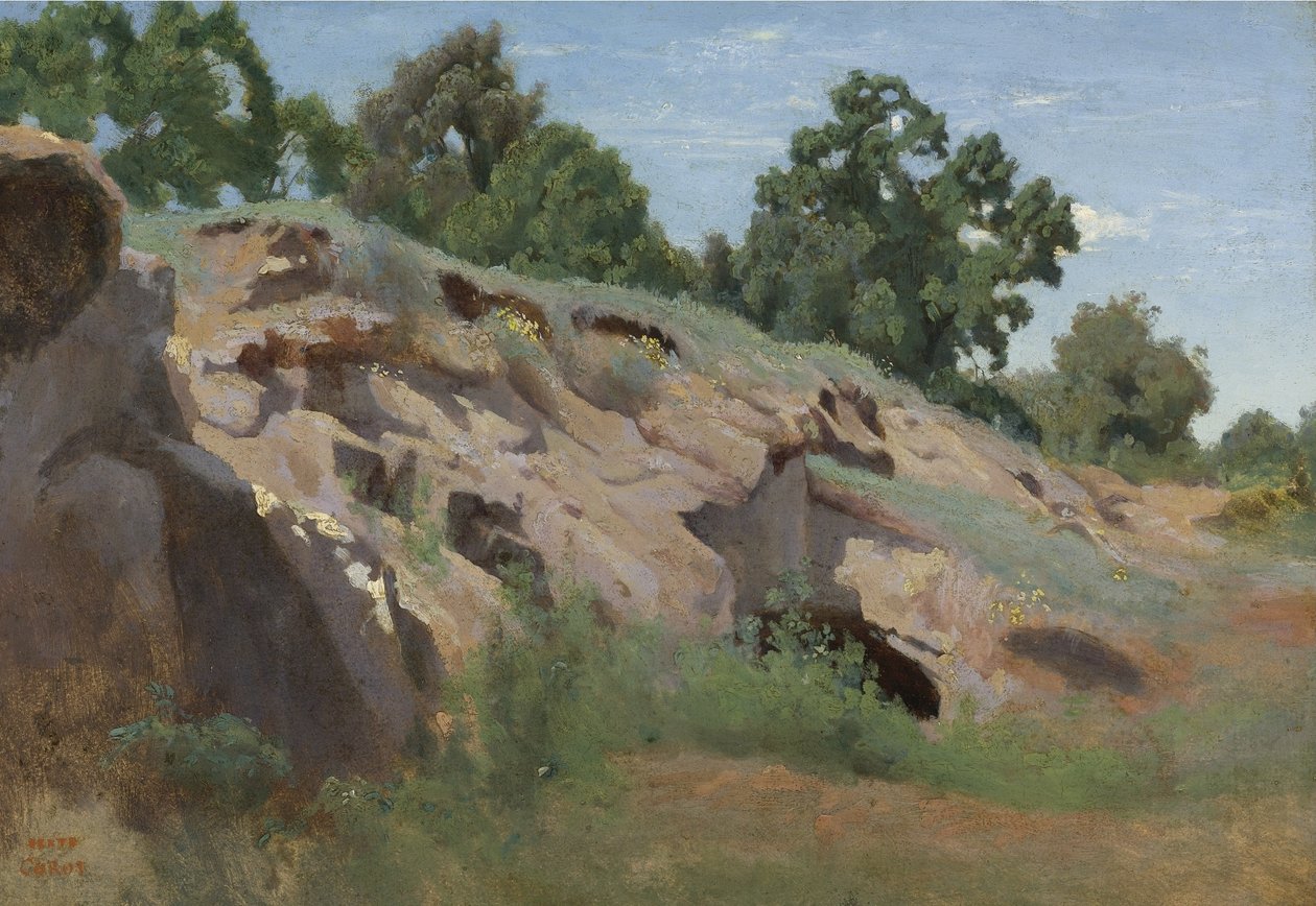 Versant Rocheux av Jean Baptiste Camille Corot