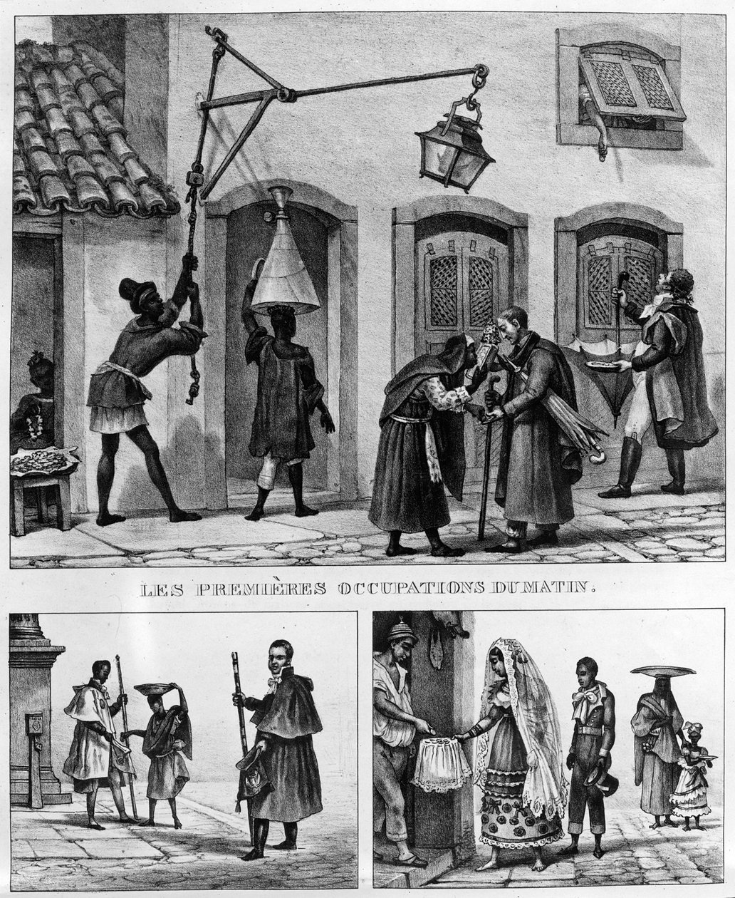 Dagligt liv i Brasilien, från "Resor i Brasilien", litografisk av Thierry Freres, 1839 av Jean Baptiste Debret
