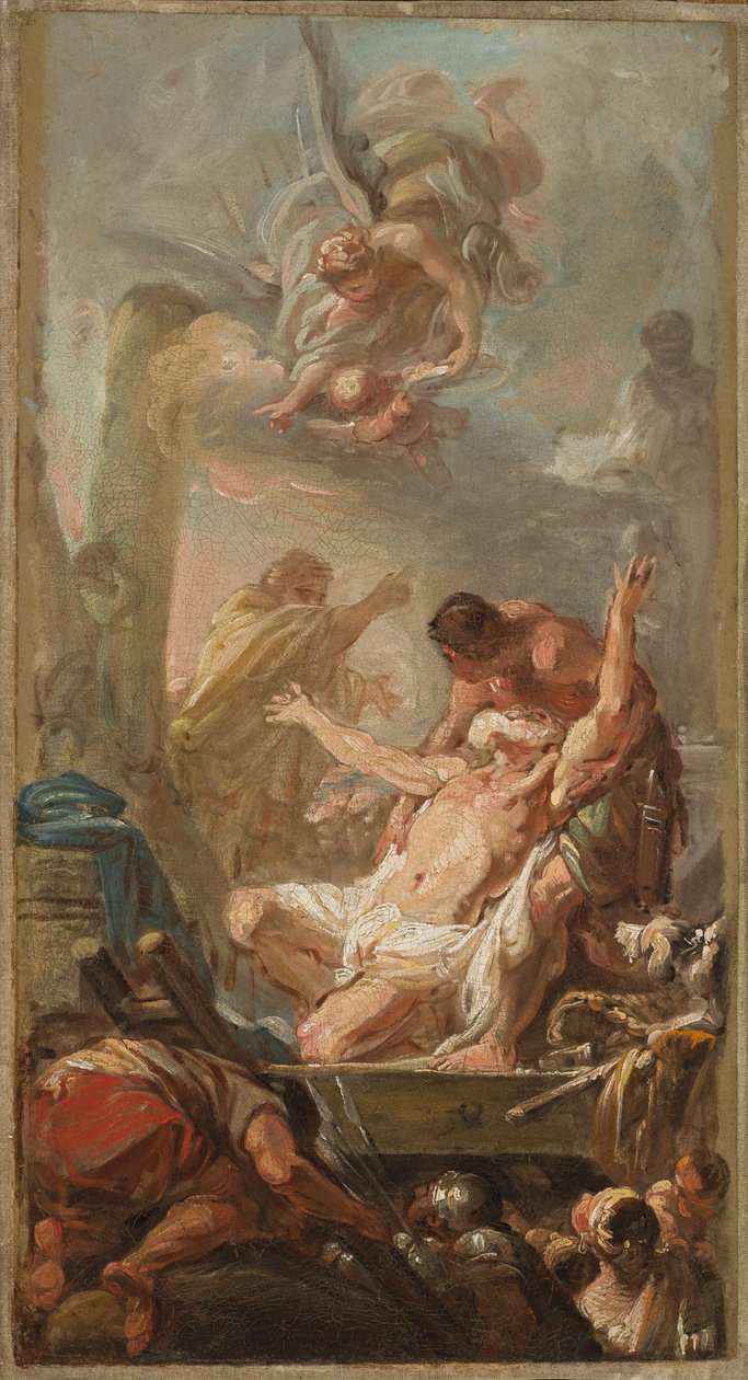 Scen från St. Andrews martyrskap, 1758 av Jean Baptiste Deshays de Colleville