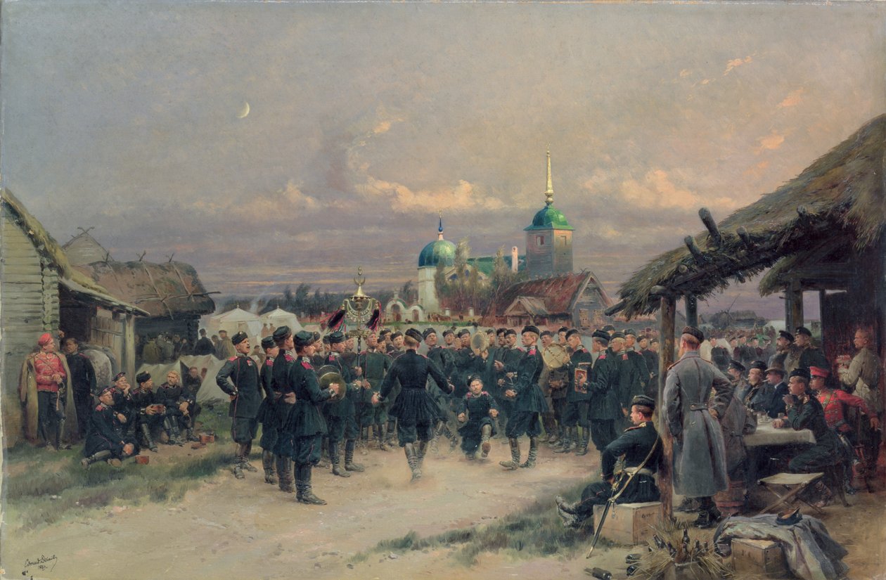 Fjärde infanteribataljonens kör i Tsarskoe Selo, 1889 av Jean Baptiste Edouard Detaille