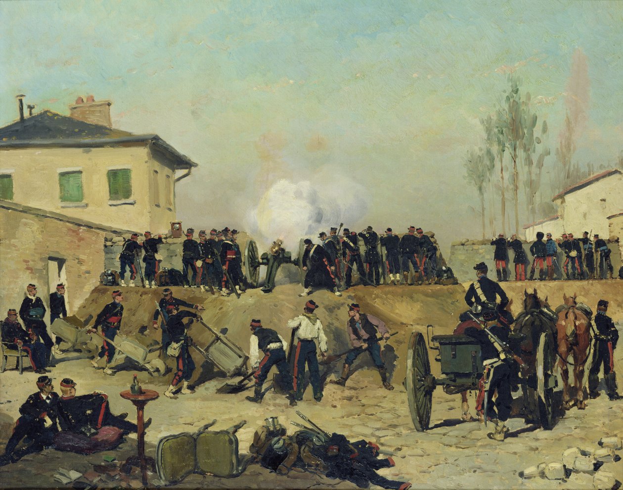 Slaget vid Villejuif, belägringen av Paris, 1870 av Jean Baptiste Edouard Detaille
