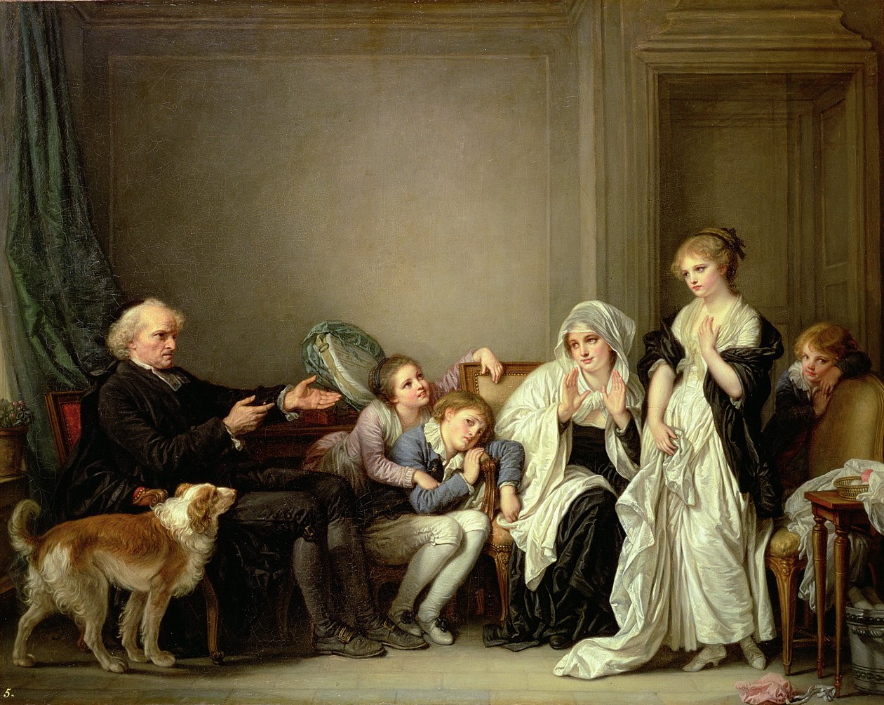 Ett besök hos prästen, 1700-talet av Jean Baptiste Greuze