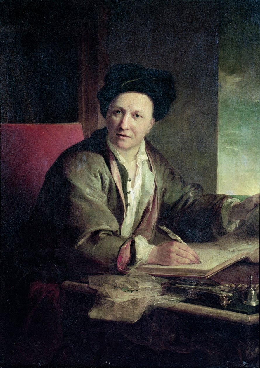 Porträtt av Bernard le Bovier de Fontenelle (1657-1757) av Jean Baptiste Greuze