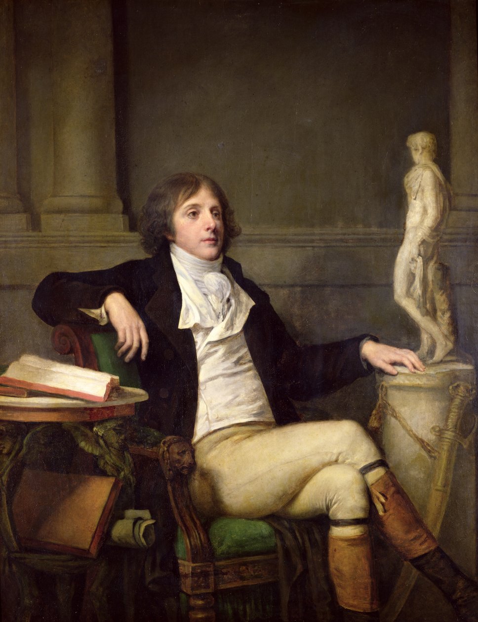 Porträtt antas vara Auguste Louis de Talleyrand (1770-1832) c.1792 av Jean Baptiste Greuze