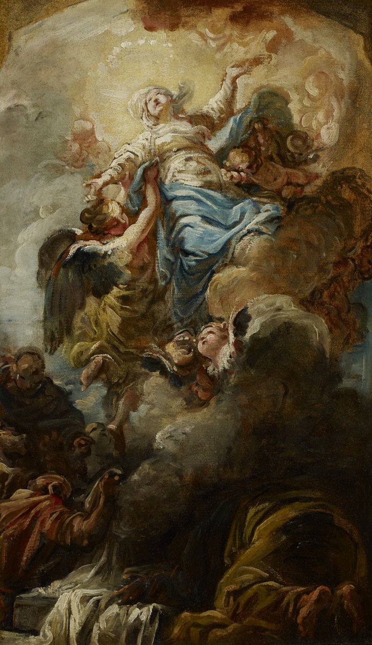 Study for the Assumption of the Virgin av Jean Baptiste Henri Deshays