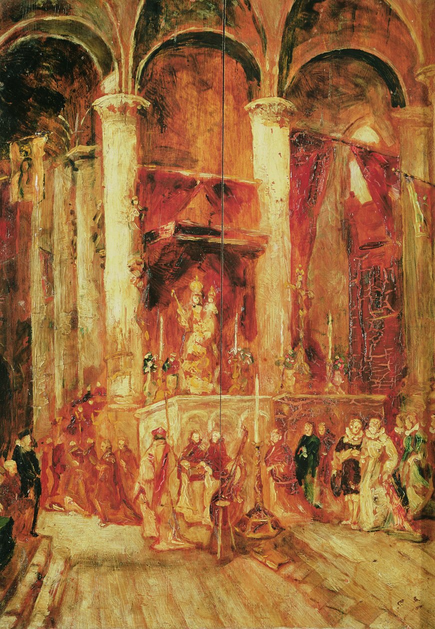 Procession i en kyrka av Jean Baptiste Isabey