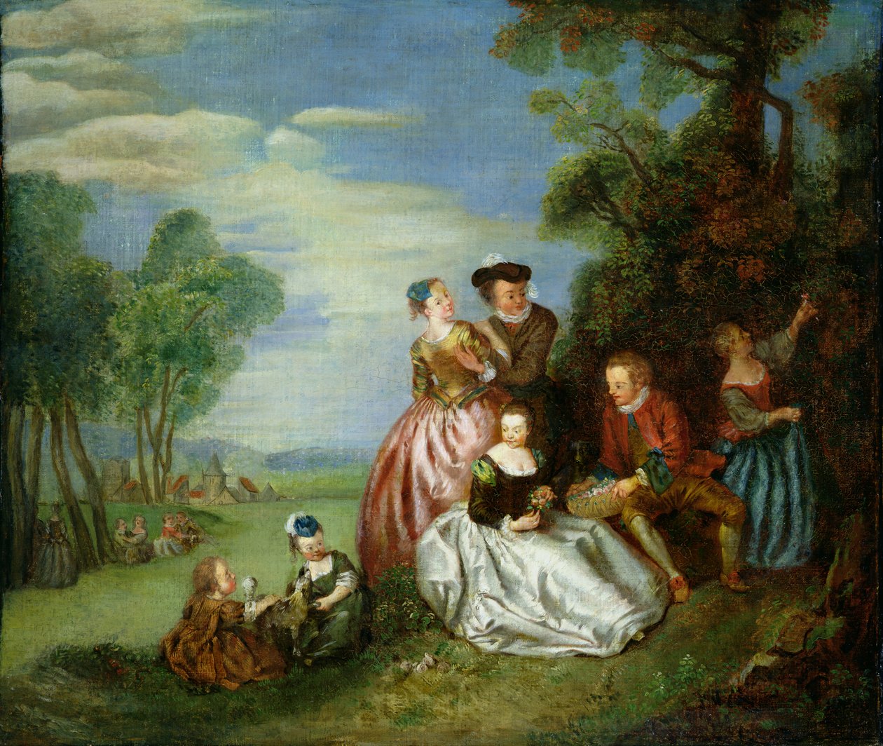 Samtal i en park av Jean Baptiste Joseph Pater