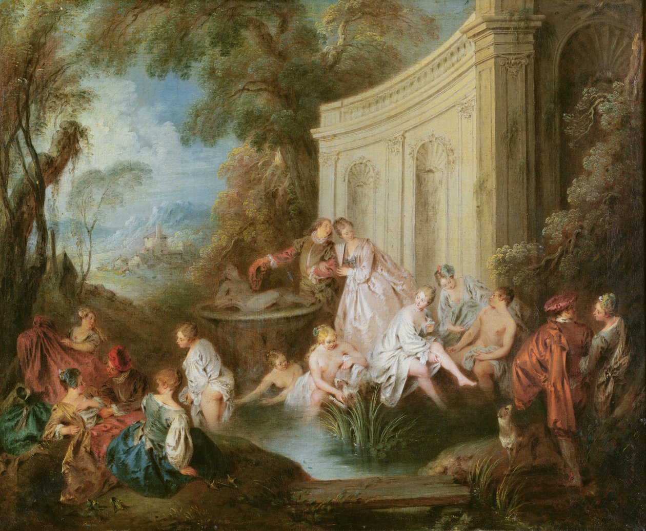 Badgästerna av Jean Baptiste Joseph Pater