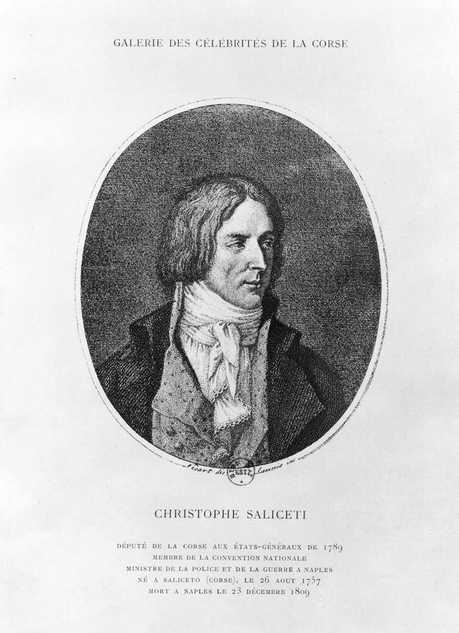 Antoine Christophe Saliceti (1757-1809) graverad av Carlo Lasinio (1759-1838) av Jean Baptiste Joseph Wicar
