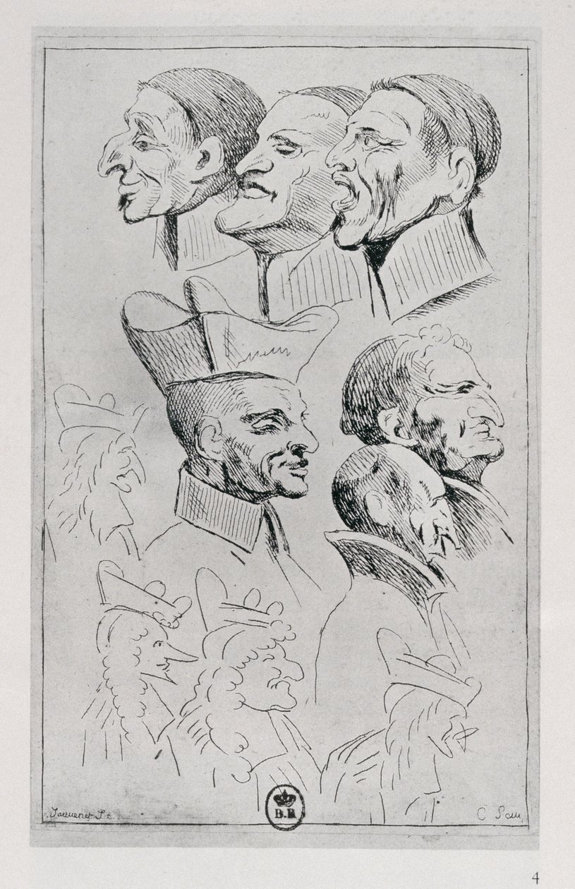Karikatyrer av jesuiter, ca 1762 av Jean Baptiste Jouvenet