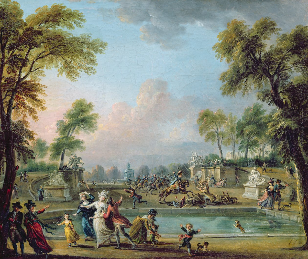 Anklagelsen av prinsen av Lambesc (1751-1825) i Tuilerierna, 12 juli 1789 av Jean Baptiste Lallemand