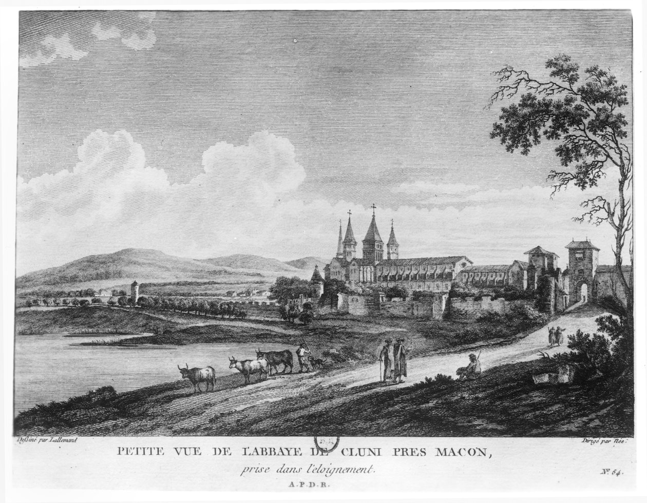 Vy över Cluny Abbey, från 