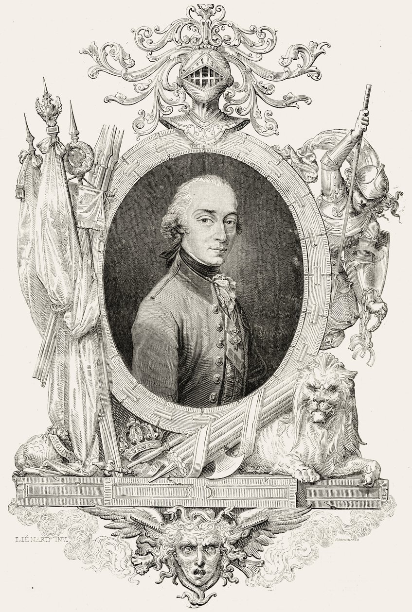 Porträtt av Charles Edward Stuart (1720-88) den unge pretendern, graverad av Stephane Pannemaker (1847-1930) av Jean Baptiste Lienard