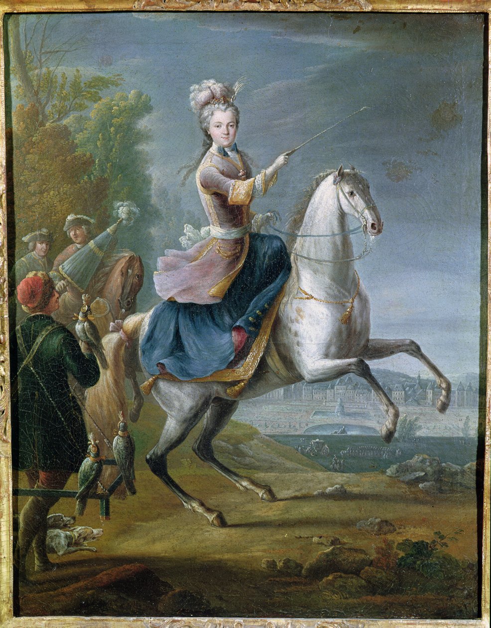 Ridsporträtt av Maria Leszczynska (1703-68) av Jean Baptiste Martin