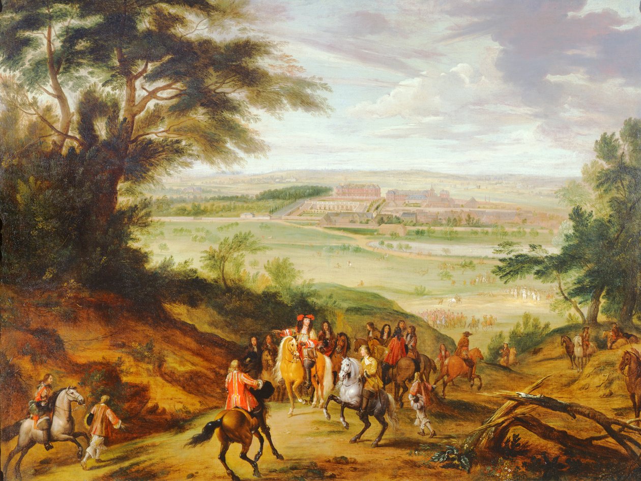 Ludvig XIV med Versailles i fjärran av Jean Baptiste Martin