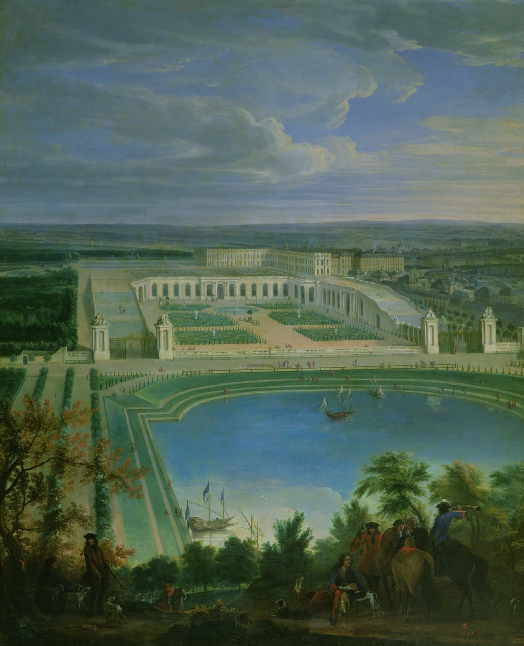 Orangeriet och slottet i Versailles, 1696 av Jean Baptiste Martin