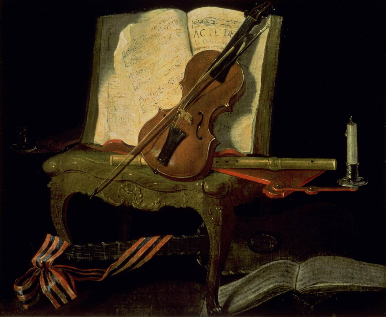 Stilleben med en fiol av Jean Baptiste Oudry