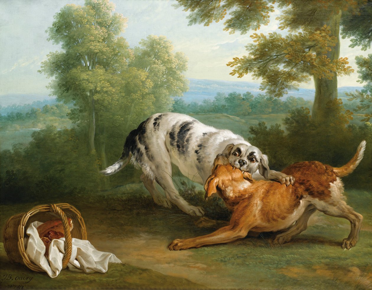 Hunden bär sin middag till sin herre av Jean Baptiste Oudry