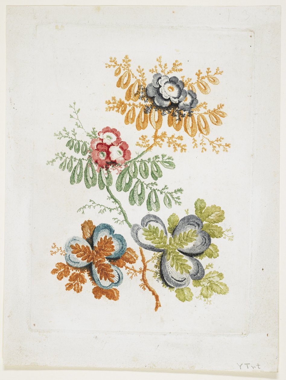 Bouquet de Fantaisie, från Nouvelle Suitte De Cahiers De Fleurs Ideales, sent 1700-tal av Jean Baptiste Pillement