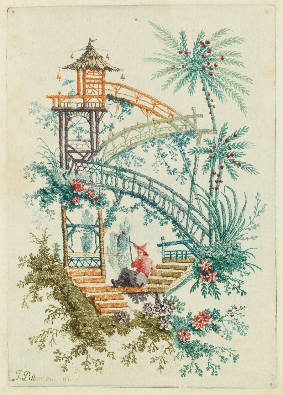Ornamental Design from Nouvelle suite de cahiers chinois a lusage des dessinateurs et des peintres... av Jean Baptiste Pillement