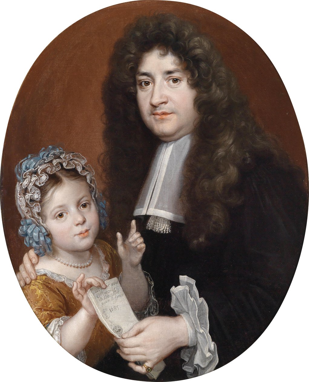 Ein junges Mädchen erhält von ihrem Vormund ein Testament av Jean Baptiste Santerre