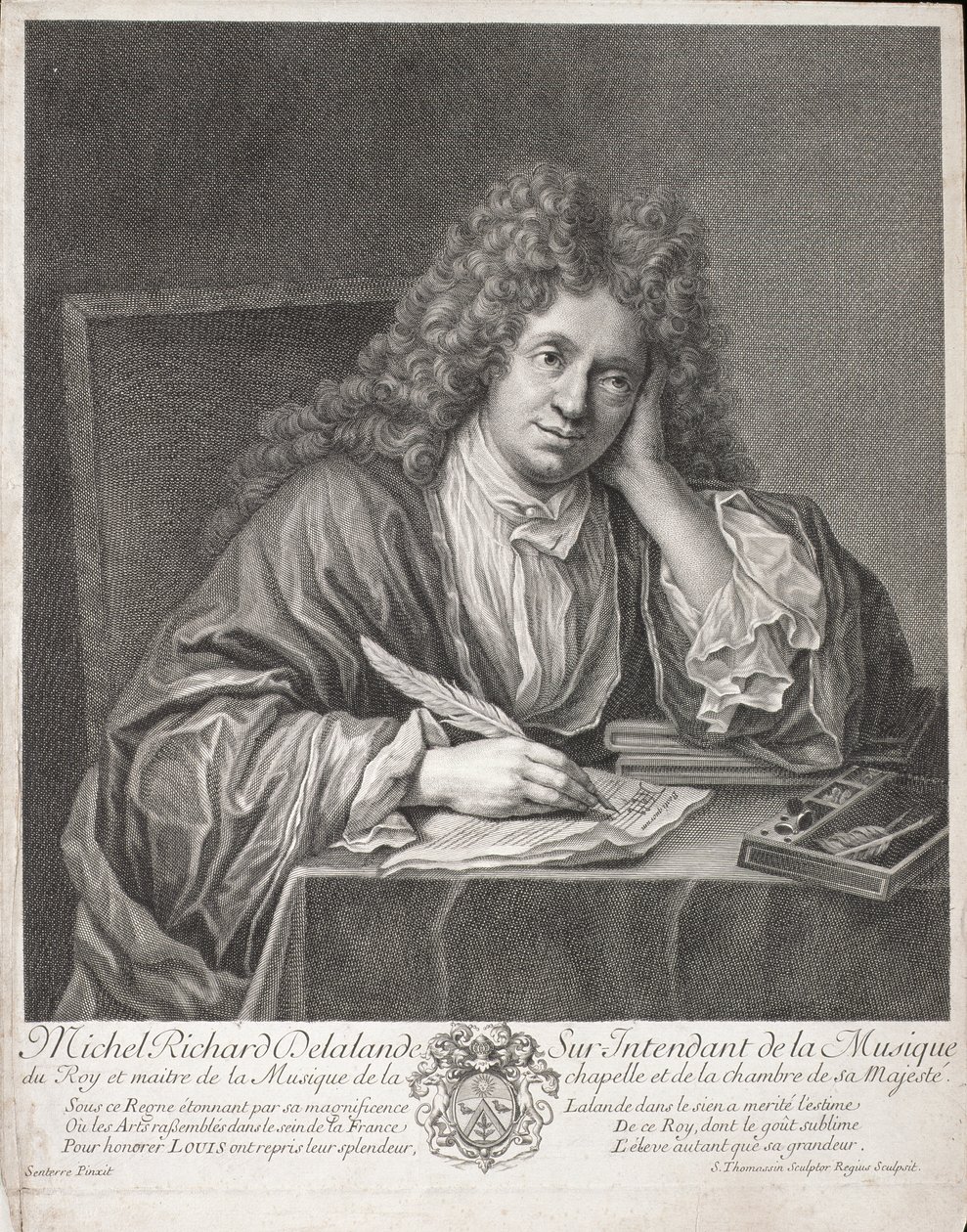 Michel Richard Delalande (1657-1726) graverad av Simon Thomassin (1655-1733) av Jean Baptiste Santerre