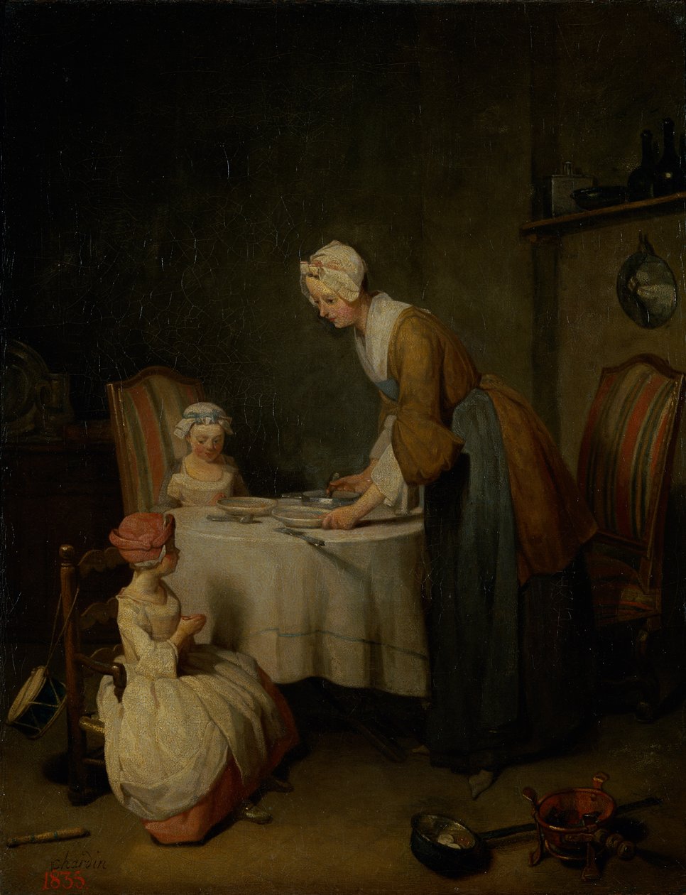 Grace Before the Meal, 1744 (se även 21375 och 68348) av Jean Baptiste Simeon Chardin