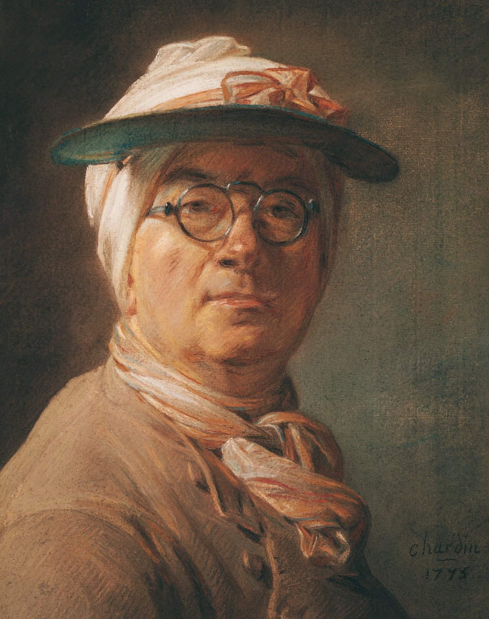 Självporträtt, 1775 (pastell på papper) av Jean Baptiste Simeon Chardin
