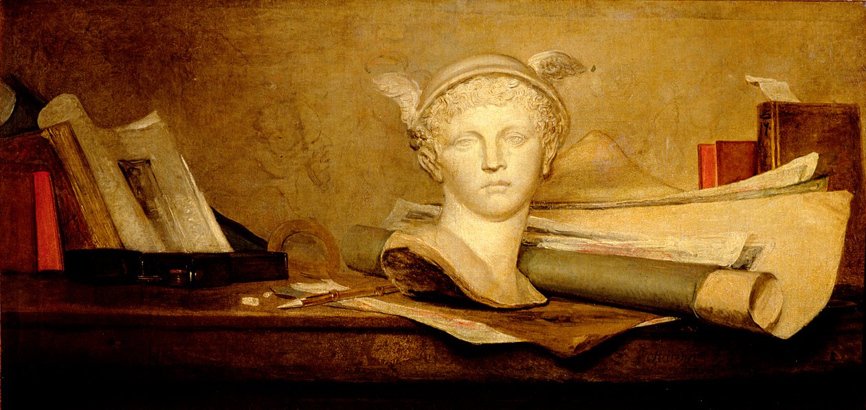 Stilleben med konstens attribut, 1765-66 av Jean Baptiste Simeon Chardin