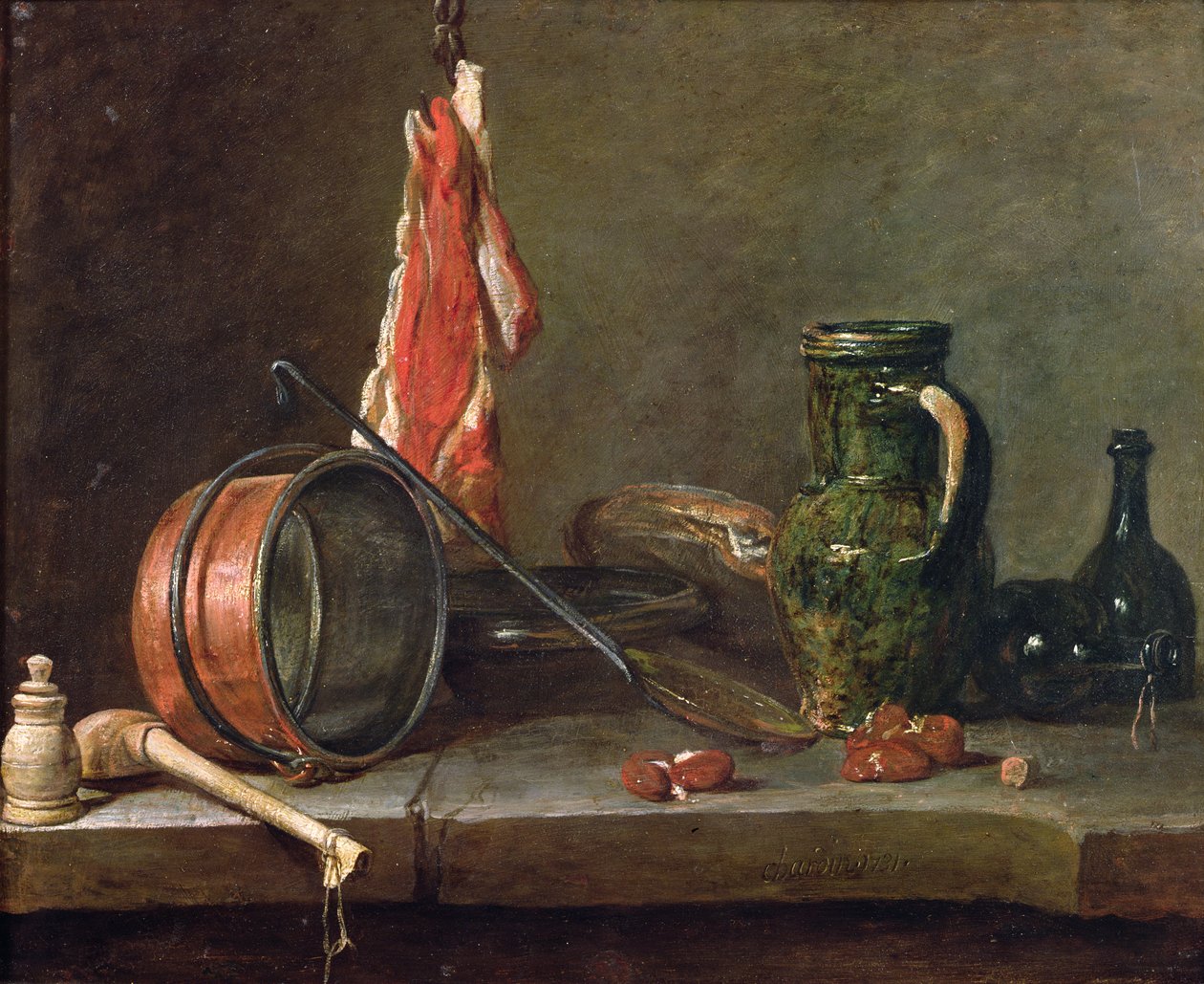 Stilleben: Festdagsmeny, 1731 (olja på koppar) av Jean Baptiste Simeon Chardin