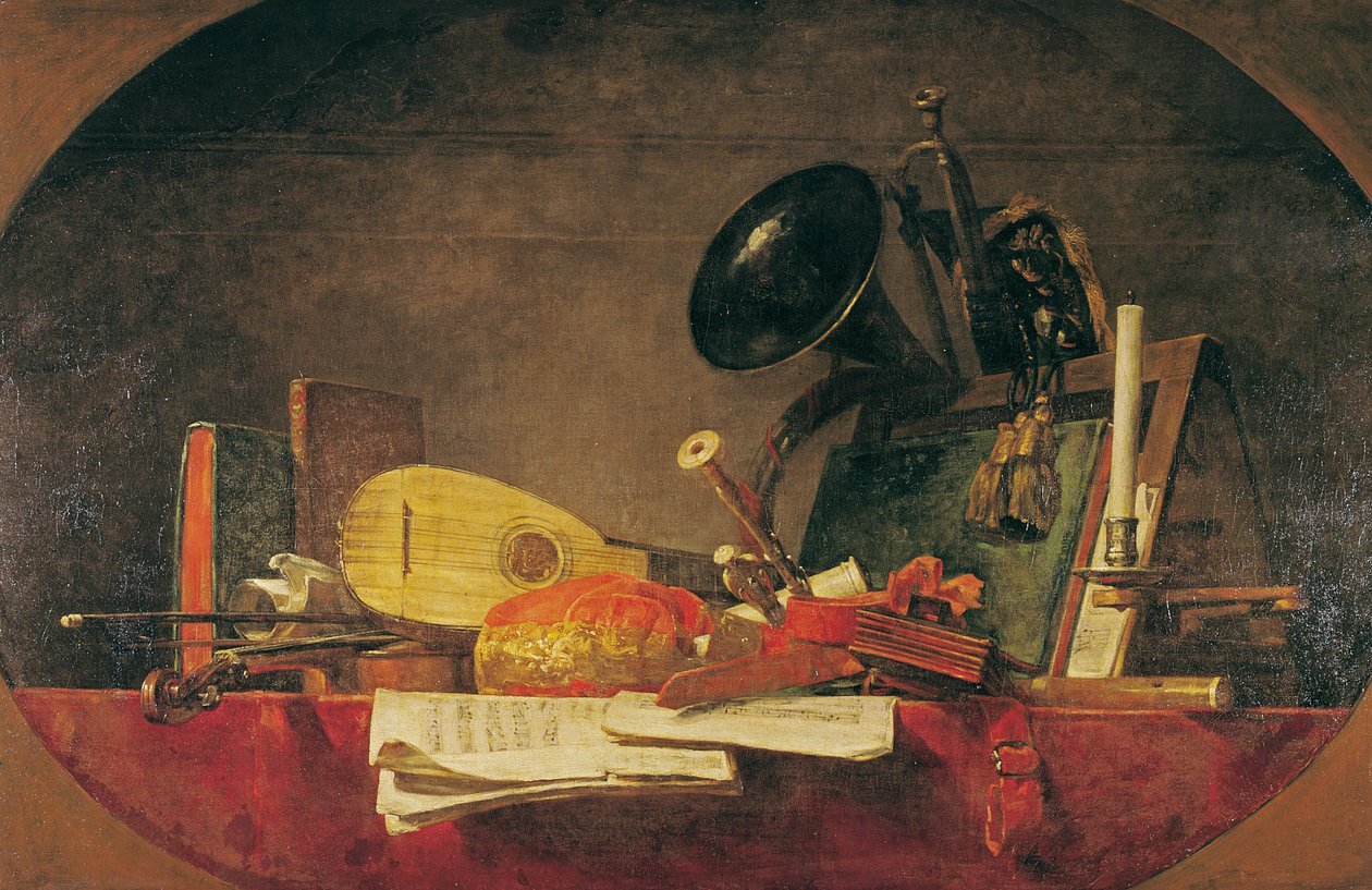 Musikens attribut, 1765 av Jean Baptiste Simeon Chardin