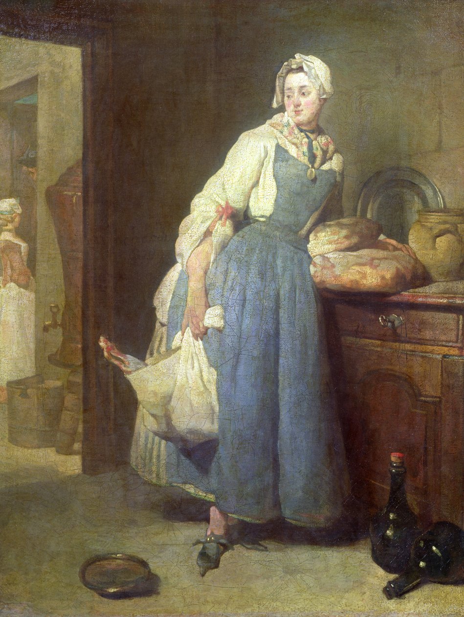 Køkkenpigen med Proviant, 1739 swed av Jean Baptiste Simeon Chardin