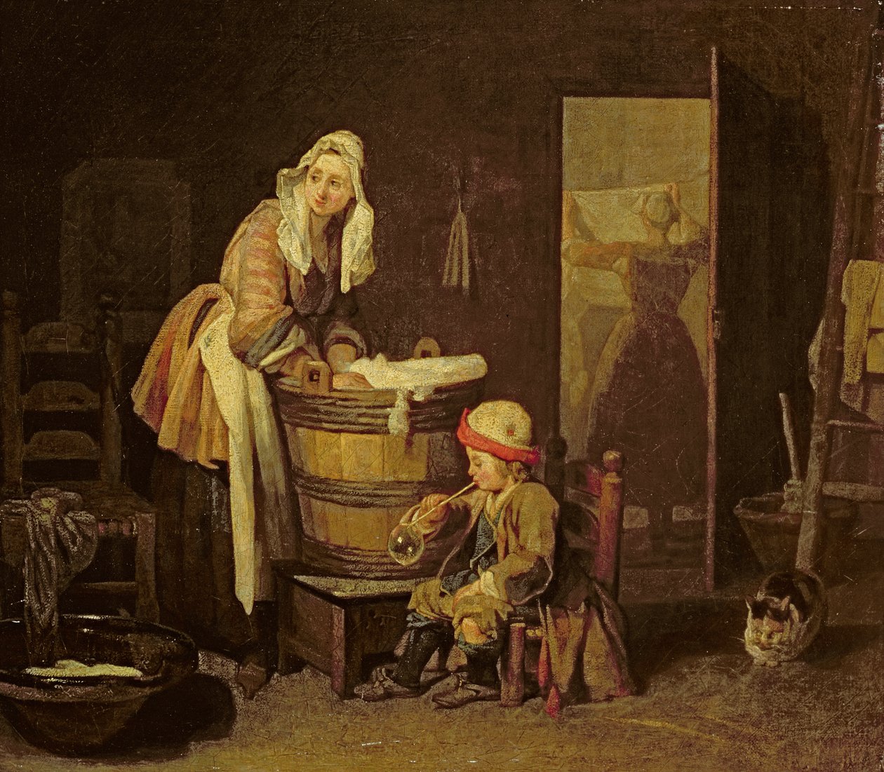 The Laundressswed av Jean Baptiste Simeon Chardin