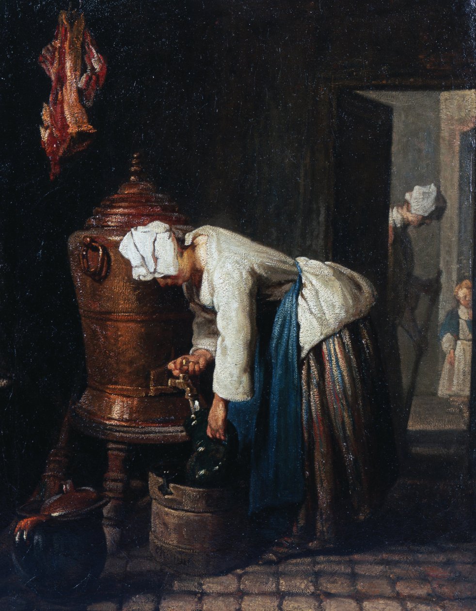 Kvinna som hämtar vatten i cisternen av Jean Baptiste Simeon Chardin