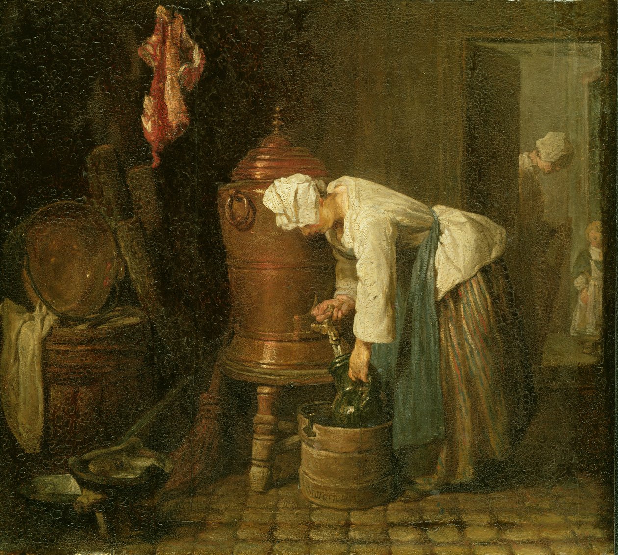 Kvinna som hämtar vatten ur en urna, 1733 av Jean Baptiste Simeon Chardin
