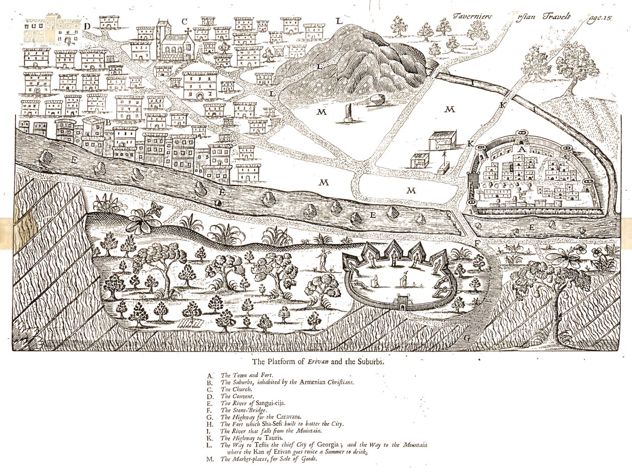 Erivan panorama av Jean-Baptiste Tavernier