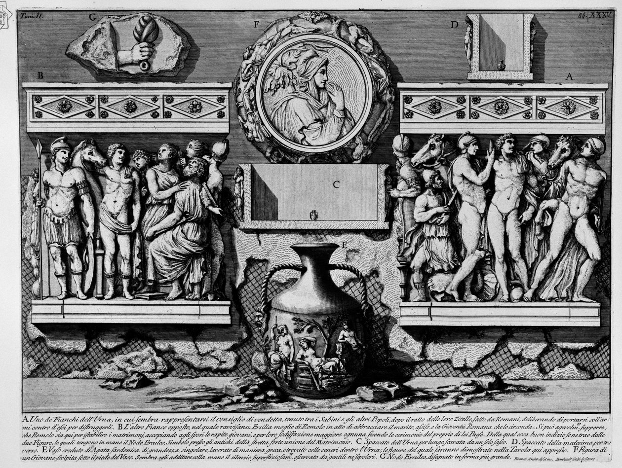 Sarcophagus of Alexander Severus and Julia Mamaea from Monte del Grano av Jean Barbault