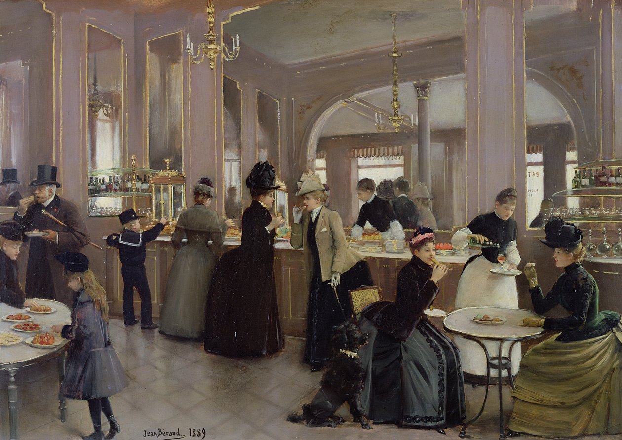 La Patisserie Gloppe, Champs Elysees, Paris, 1889 av Jean Beraud