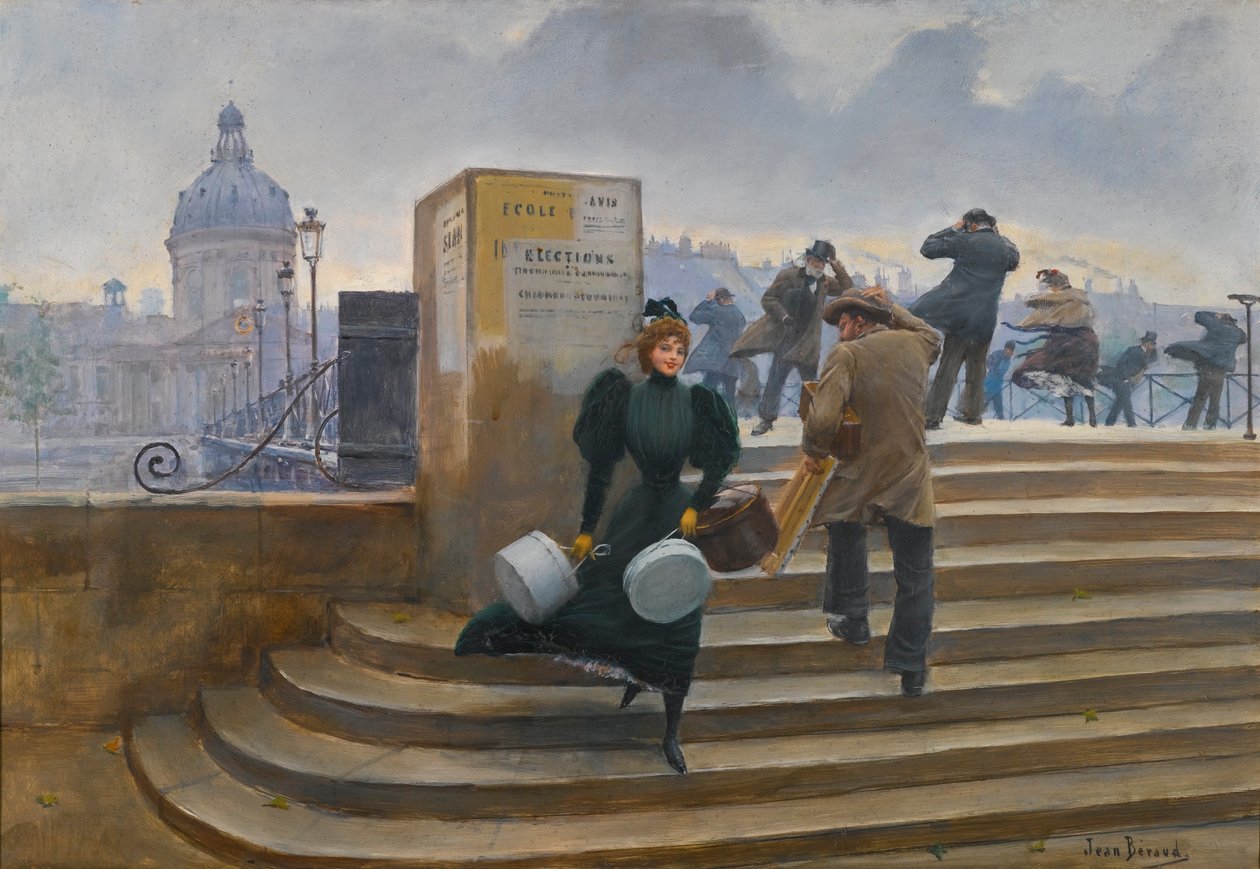 Milliner on the Pont des Arts av Jean Beraud