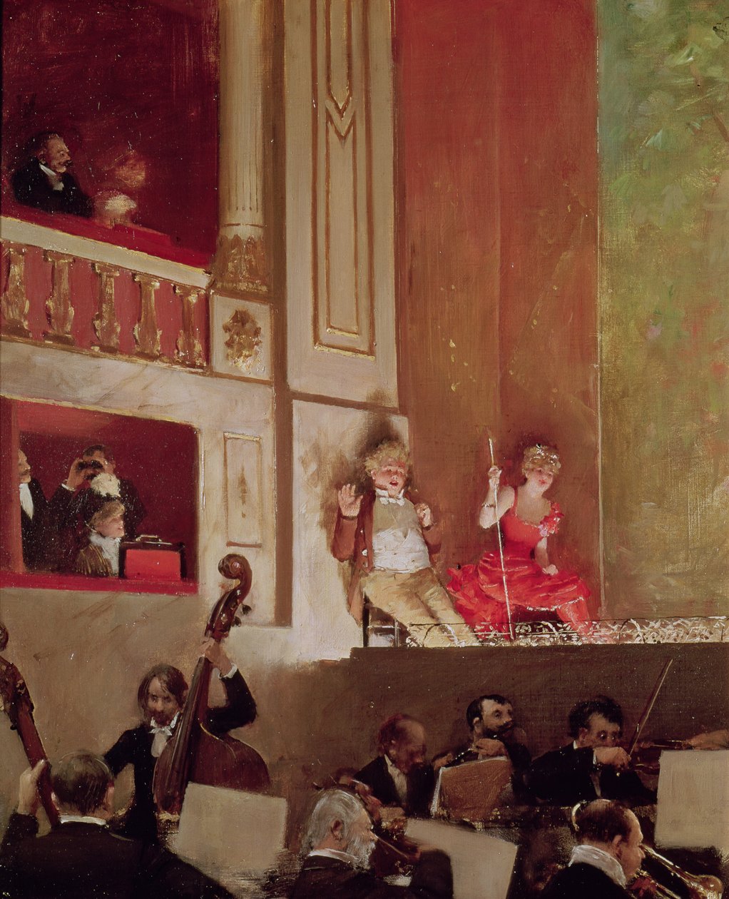 Revy på Theatre des Varietes, c.1885 av Jean Beraud