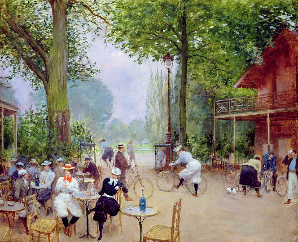 Chalet du Cycle i Bois de Boulogne, ca. 1900 sverige av Jean Beraud