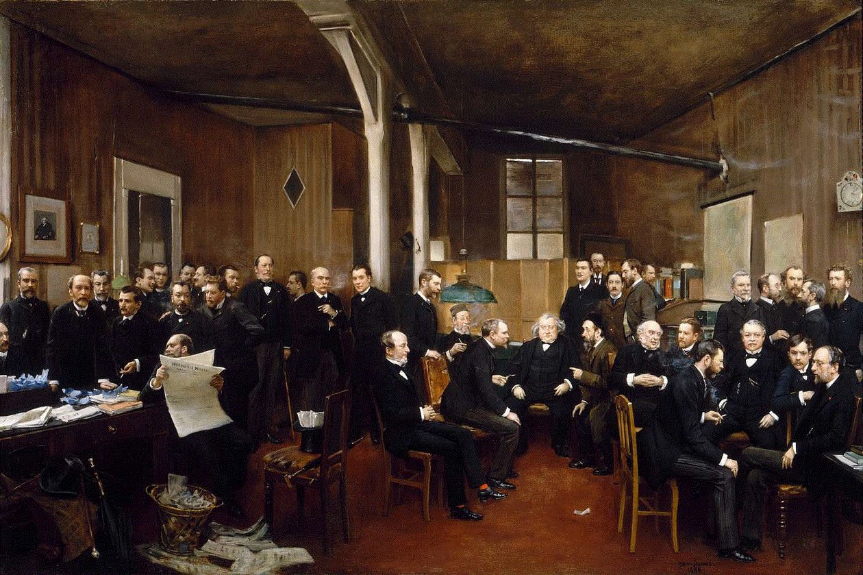 The Newsroom of the Journal des Debats   av Jean Beraud