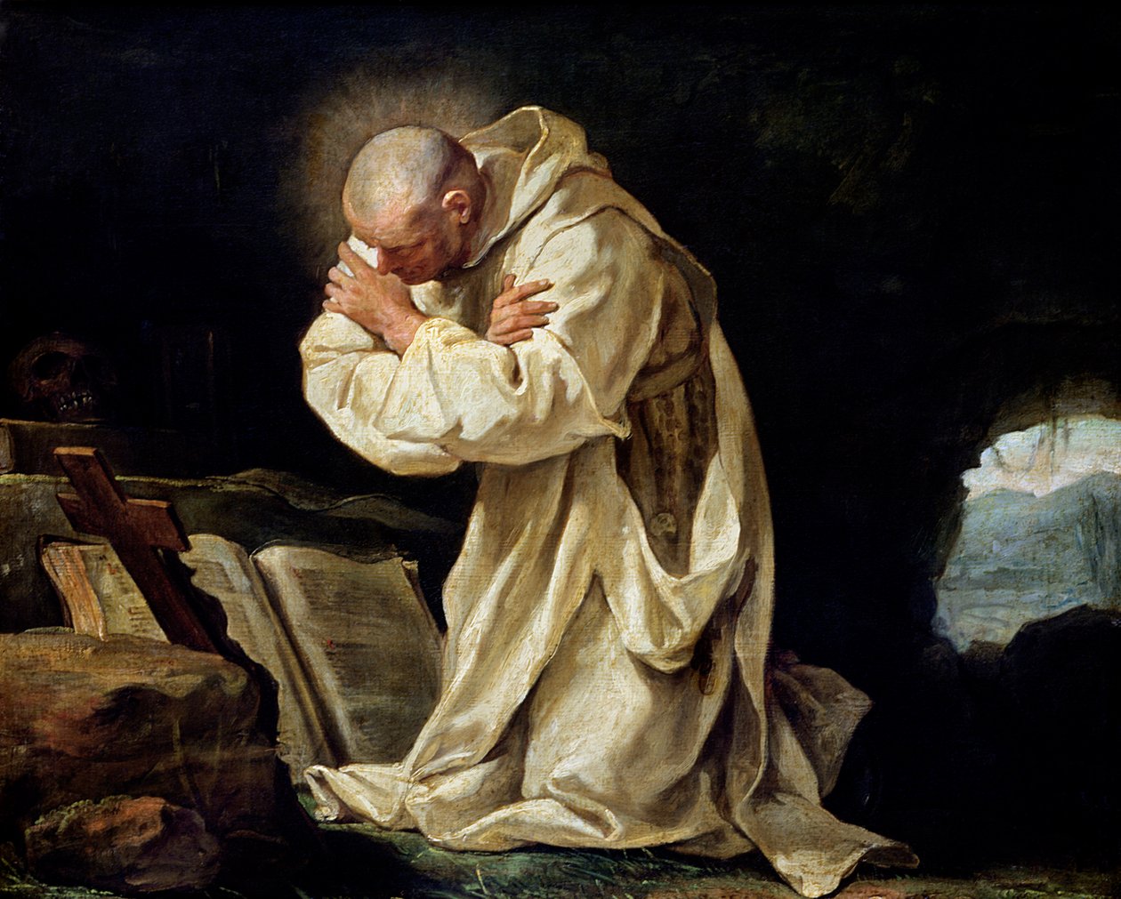 St. Bruno (1030-1101) Ber i öknen, 1763 av Jean Bernard Restout