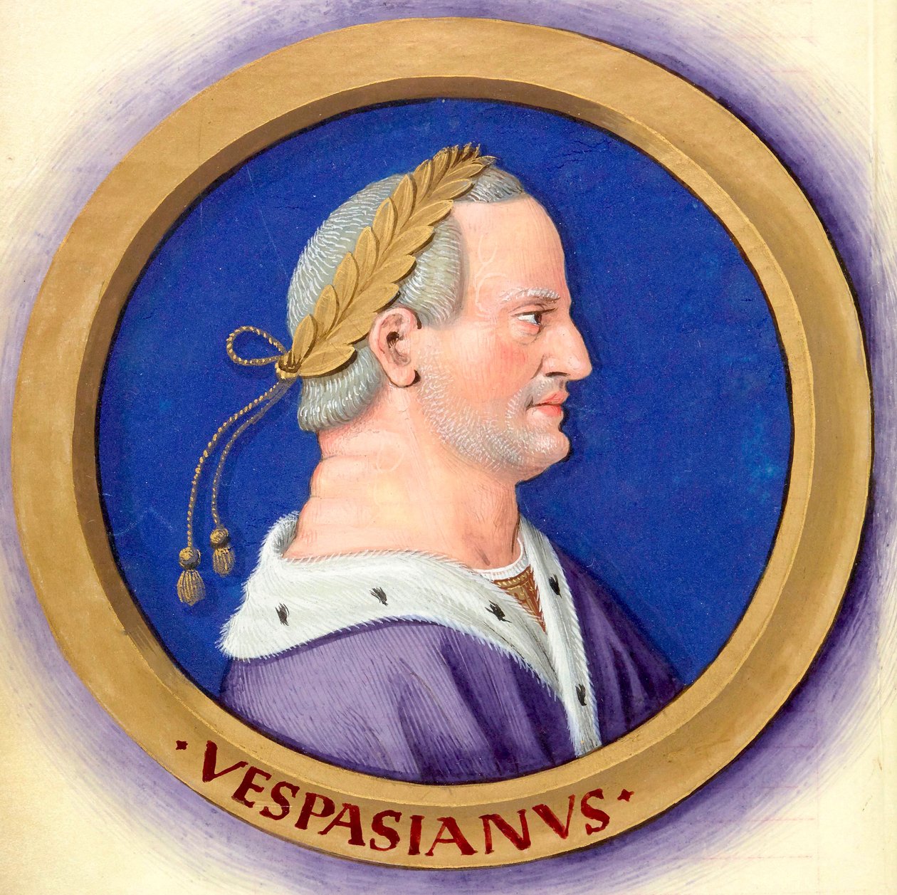 Beskrivning av de tolv kejsarna med deras figurer 10-Vespasianus av Jean Bourdichon