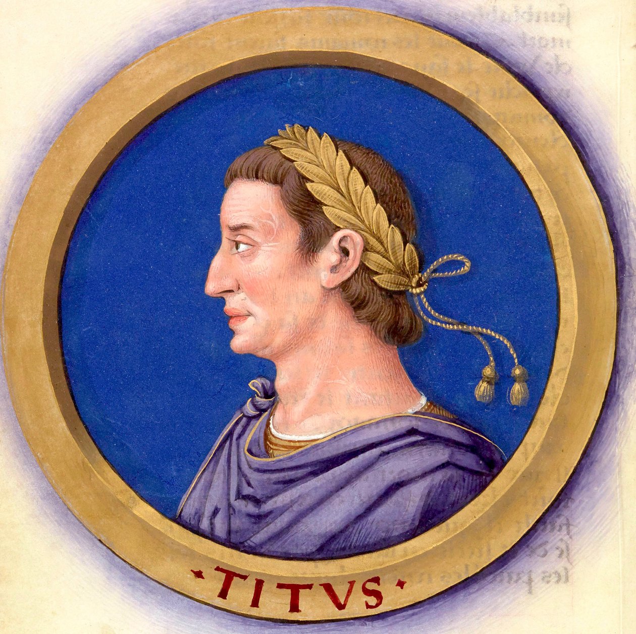 Beskrivning av de tolv Caesars med deras figurer 11-Titus av Jean Bourdichon