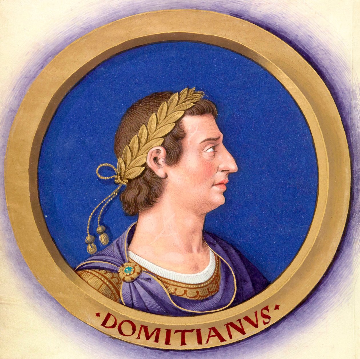 Beskrivning av de tolv kejsarna med deras figurer 12-Domitian av Jean Bourdichon