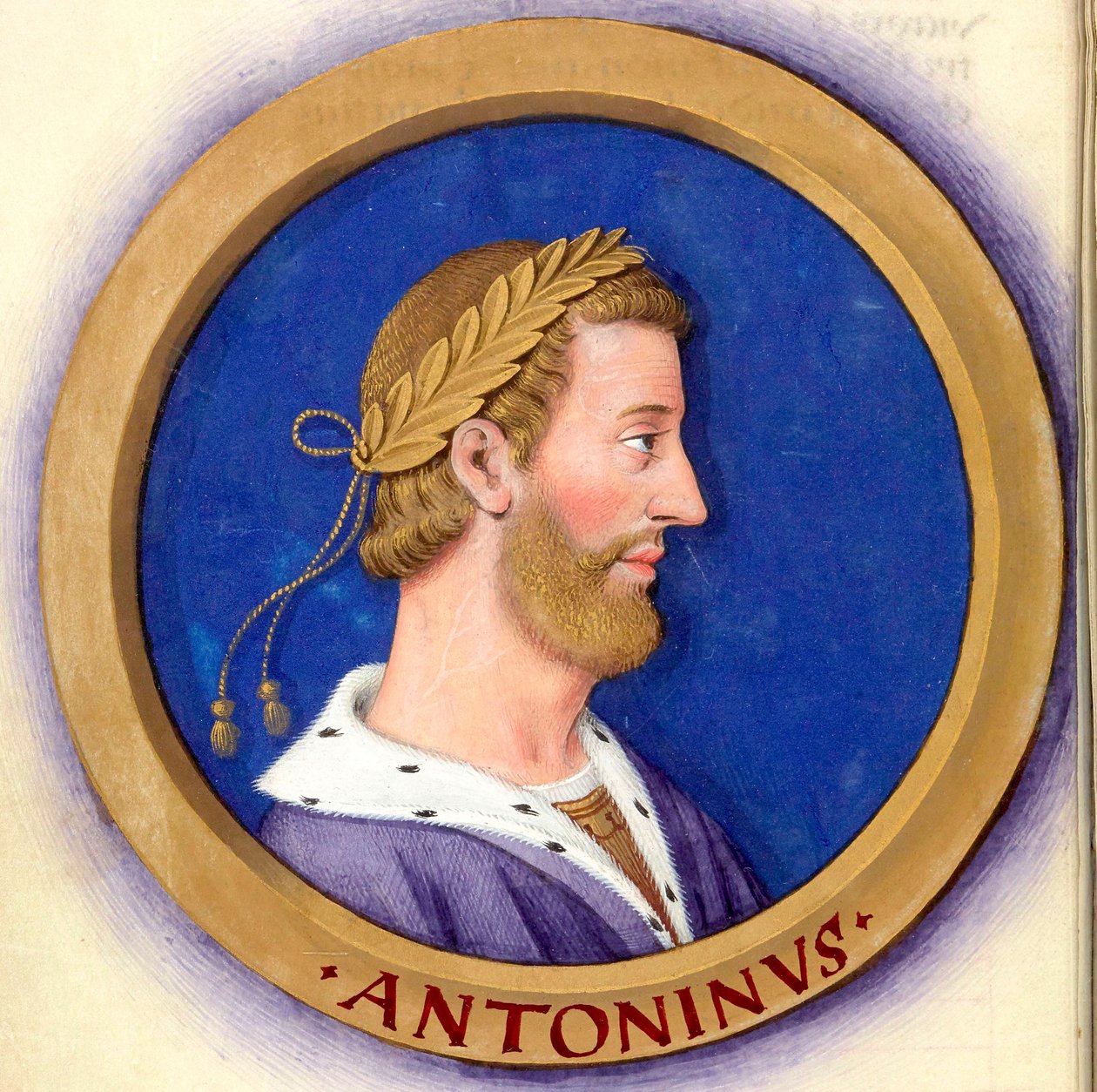 Beskrivning av de tolv Caesars med deras figurer 16-Antoninus le Pieux av Jean Bourdichon